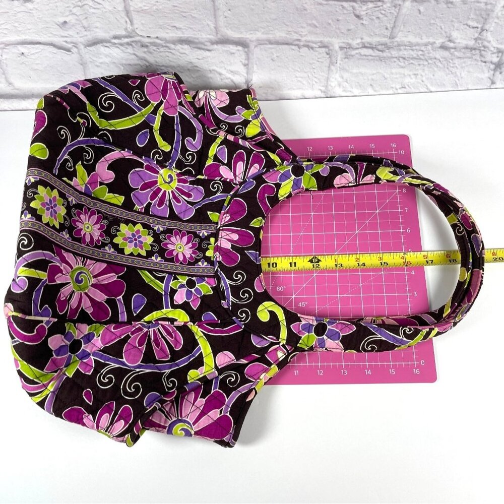 Vera Bradley Shoulder Tote Bag Purple Punch Floral Quilted Purse Pockets Retired - Picture 12 of 16